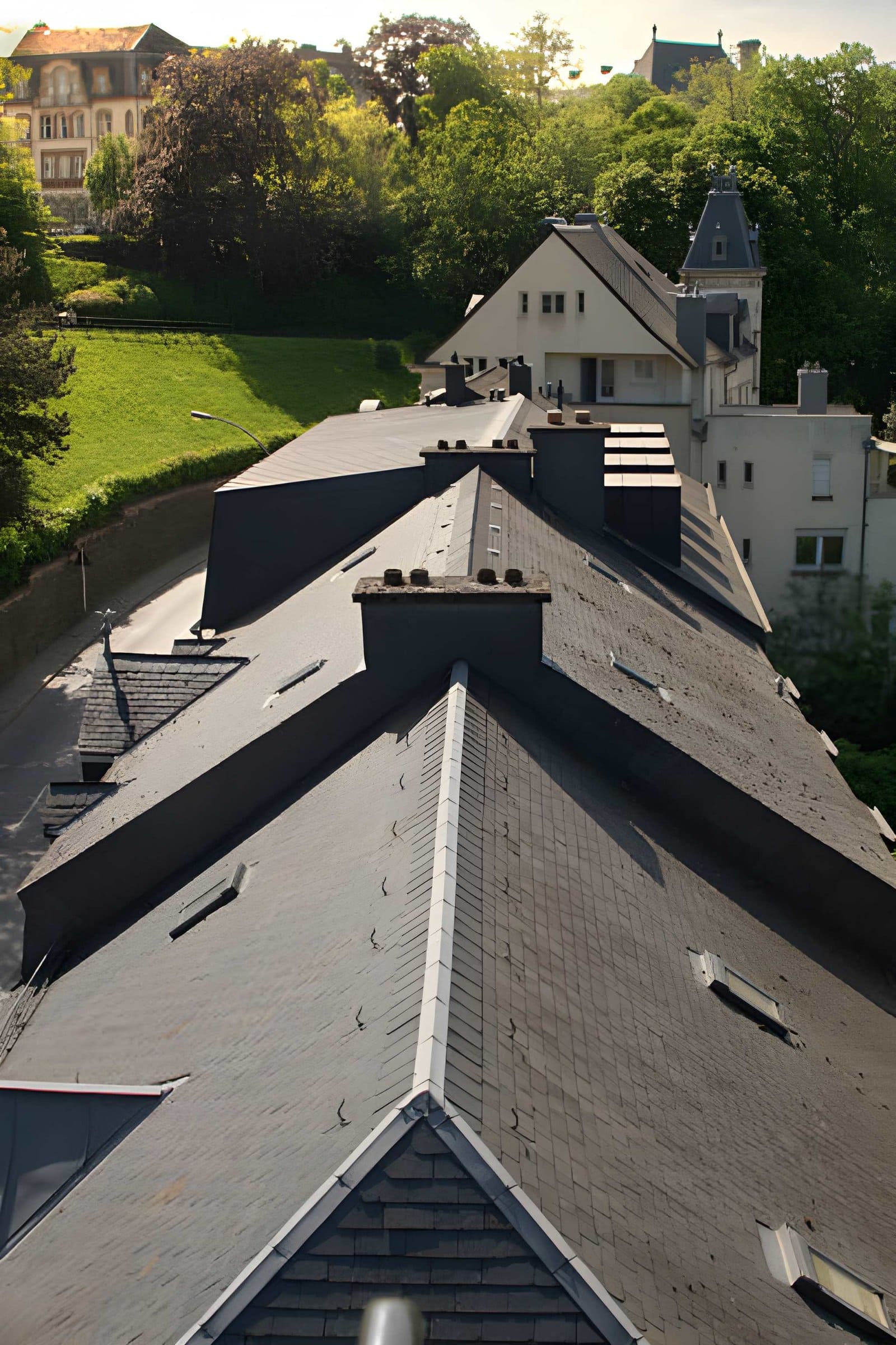 Residential house with a modern roof design