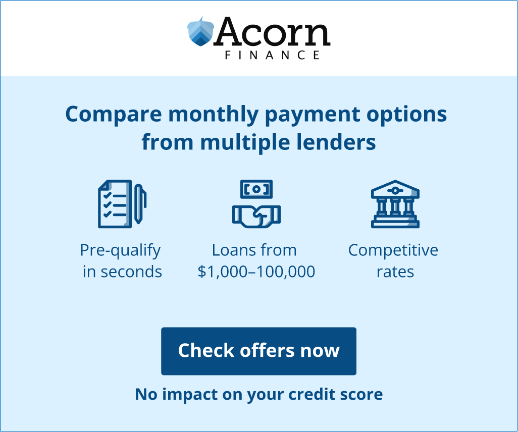 Acorn Finance easy payment options banner